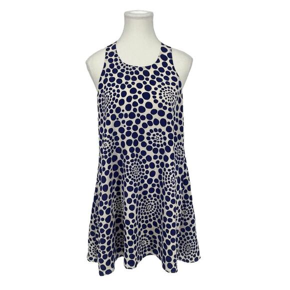 Alice + Olivia Silk Mini Dress Polka Dot Blue White Racerback Small - Picture 1 of 9